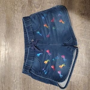 Denim unicorn shorts